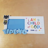 C&F Wooden Child of God (Boy) Photo Frame Name Plate - Kids Haven